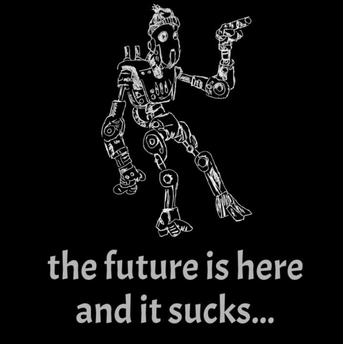 The Future is Here Black 100% Cotton T-Shirt
