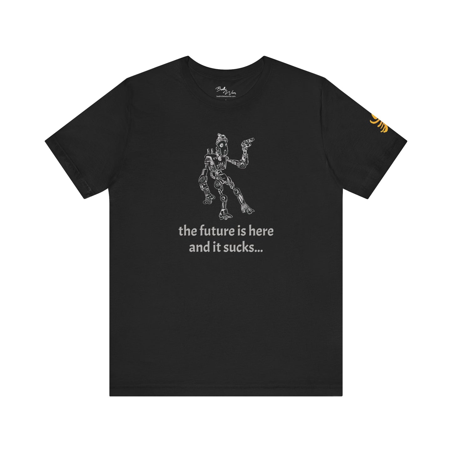 The Future is Here Black 100% Cotton T-Shirt