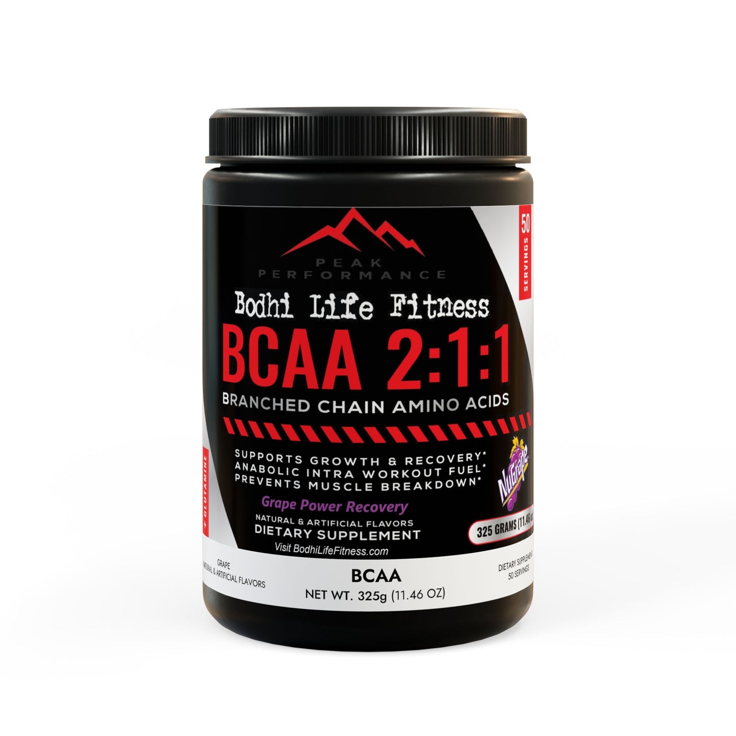 Peak Performance Grape Power Recovery BCAA (325g, 11.46oz, 50 servings)