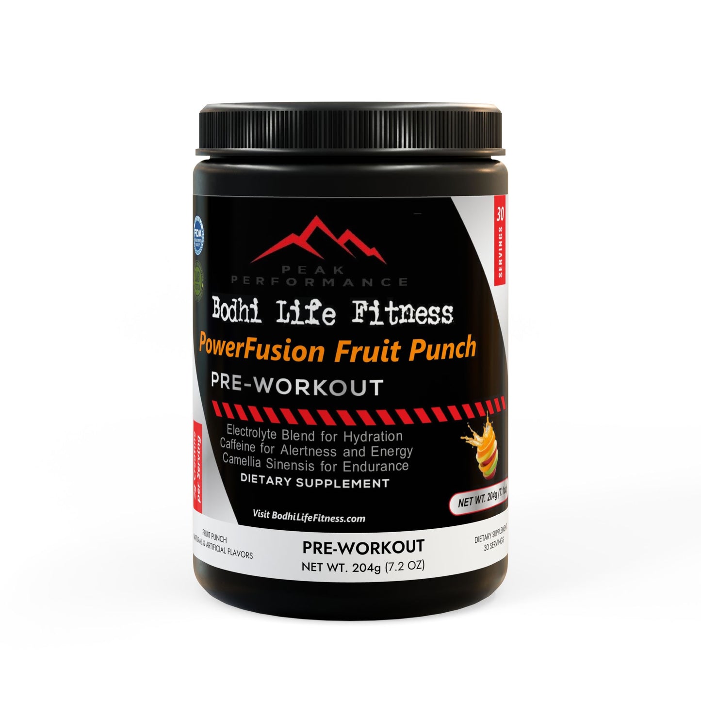 Bodhi Fitness Pre-Workout PowerFusion Fruit Punch (204g, 7.1oz)