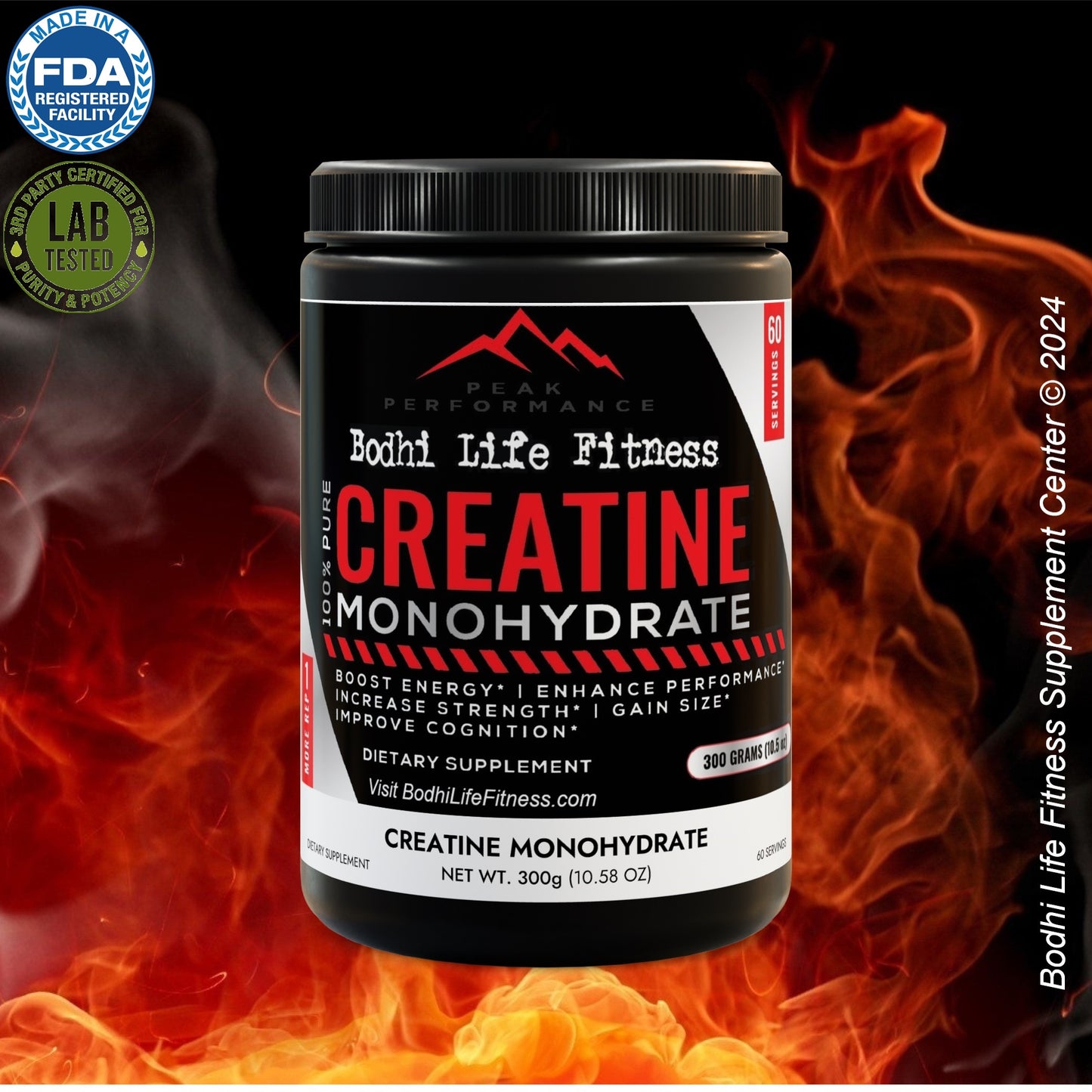 Bodhi Life Fitness Peak Performance Creatine Monohydrate (300g, 10.5oz)