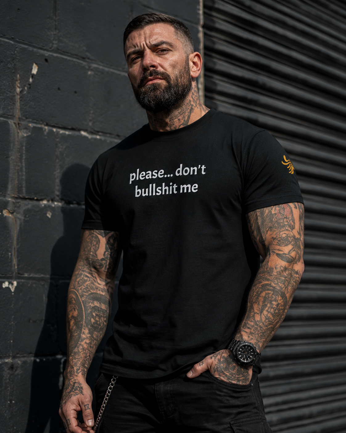 “please... don't bullshit me” Black 100% Cotton Tee