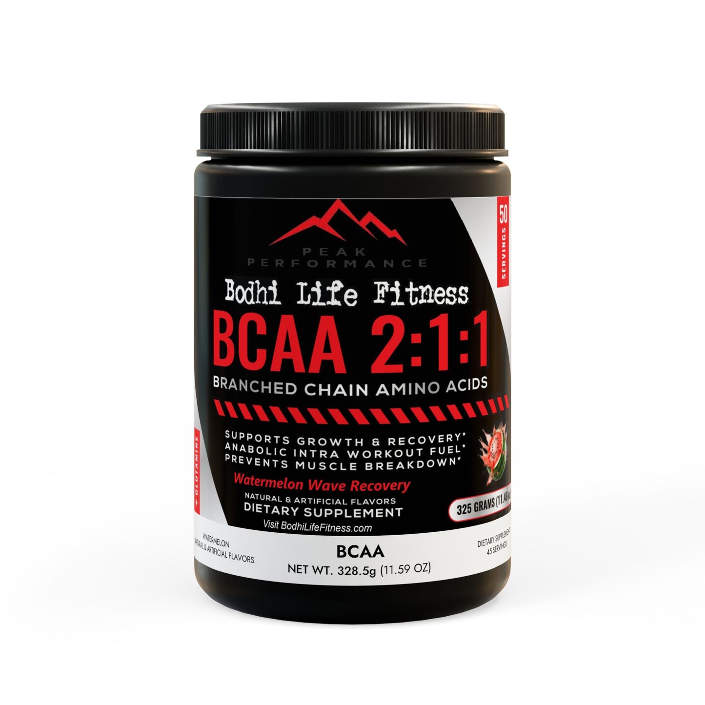 Peak Performance Watermelon Wave Recovery BCAA (325g, 11.46oz, 50 servings)